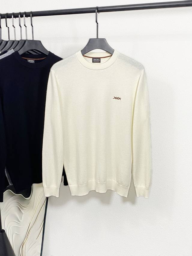 Ez25Fw Autumn/Winter New High-Quality Cashmere and Wool Blend Knit Crew Neck Swe