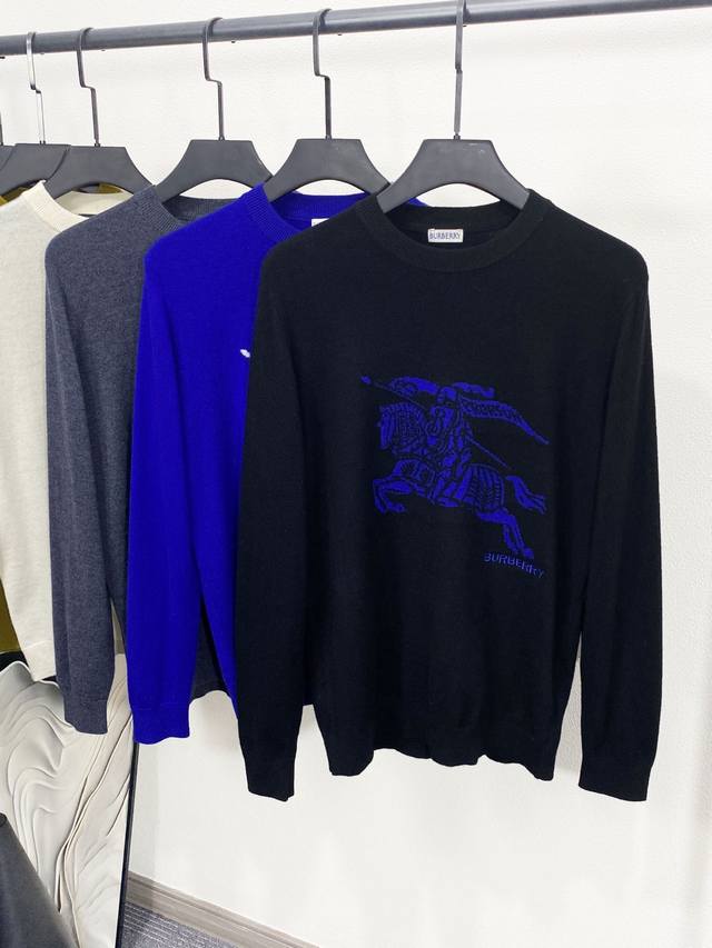 Bur2025 Autumn/Winter Collection Equestrian Knight Logo Jacquard Wool Cashmere K