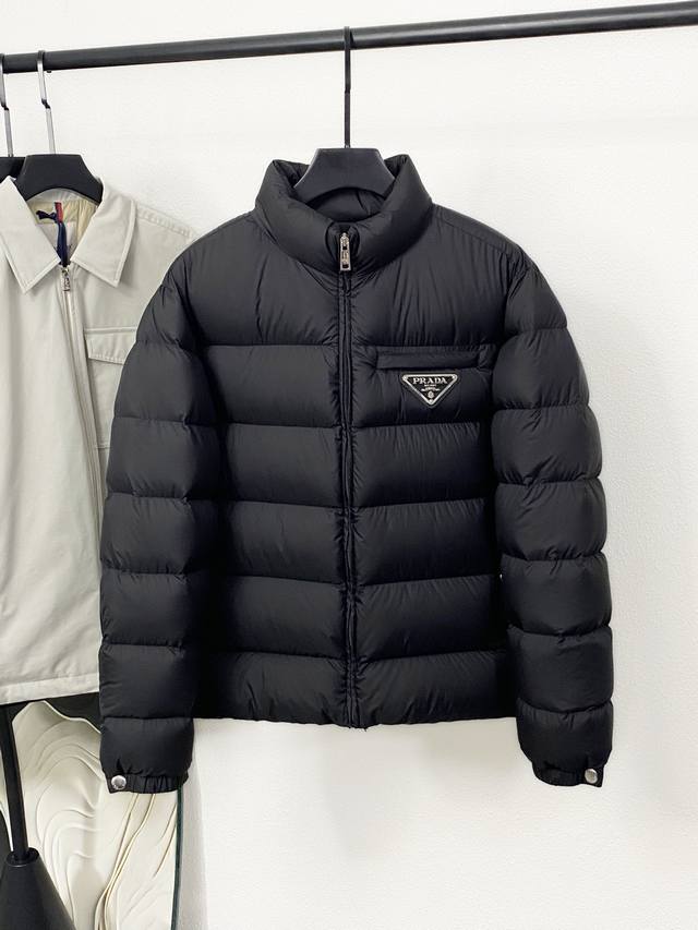 pra25 Fw Winter New Triangle Logo Stand Collar Warm Down Jacket! Rarely availabl