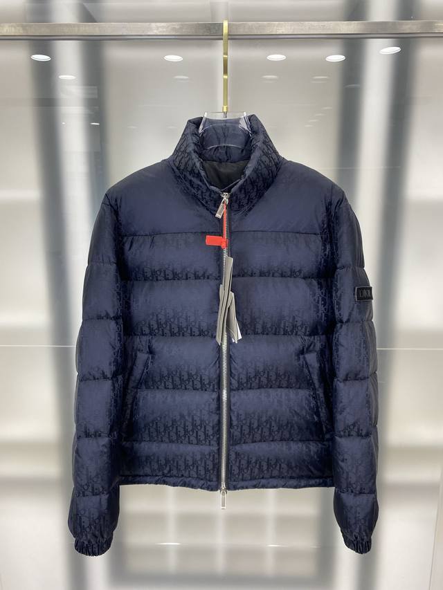 Dior Oblique monogram down jacket with stand-up collar, same style as in boutiq