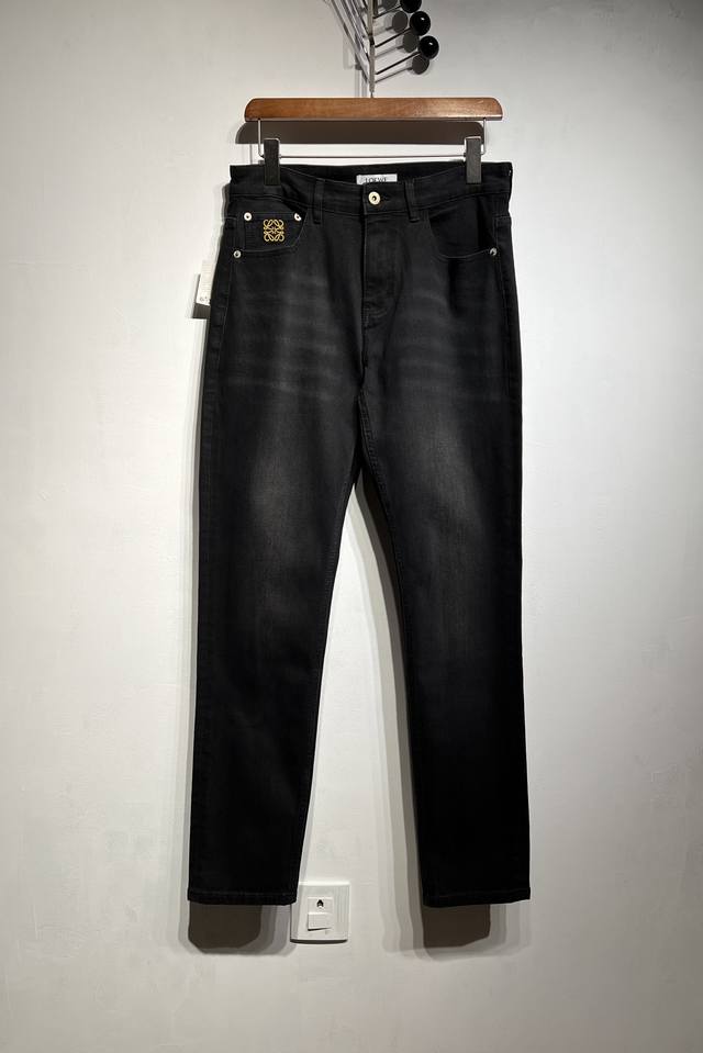 Loe*E 2025 Autumn/Winter New Men's Business Casual Black/Grey Denim Jeans, sourc