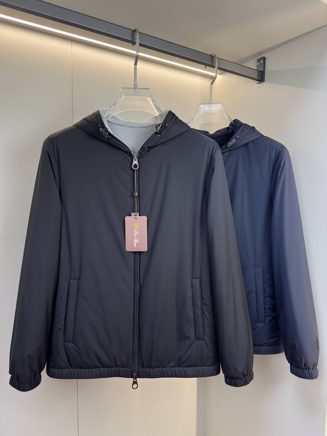 Loro Piana 2025 New Hooded Reversible Jacket This Loro Piana stand-collar jacket