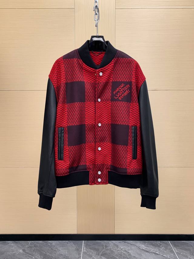 Lv L'Vuitton Men's F W25 Damier Buffalo Checkered Men's Jacket/Baseball Jacket.