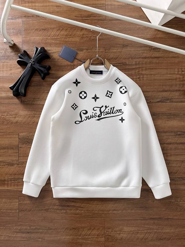 Lv 2025 Autumn/Winter Men's Letter Logo Pullover Space Cotton Sweatshirt, classi