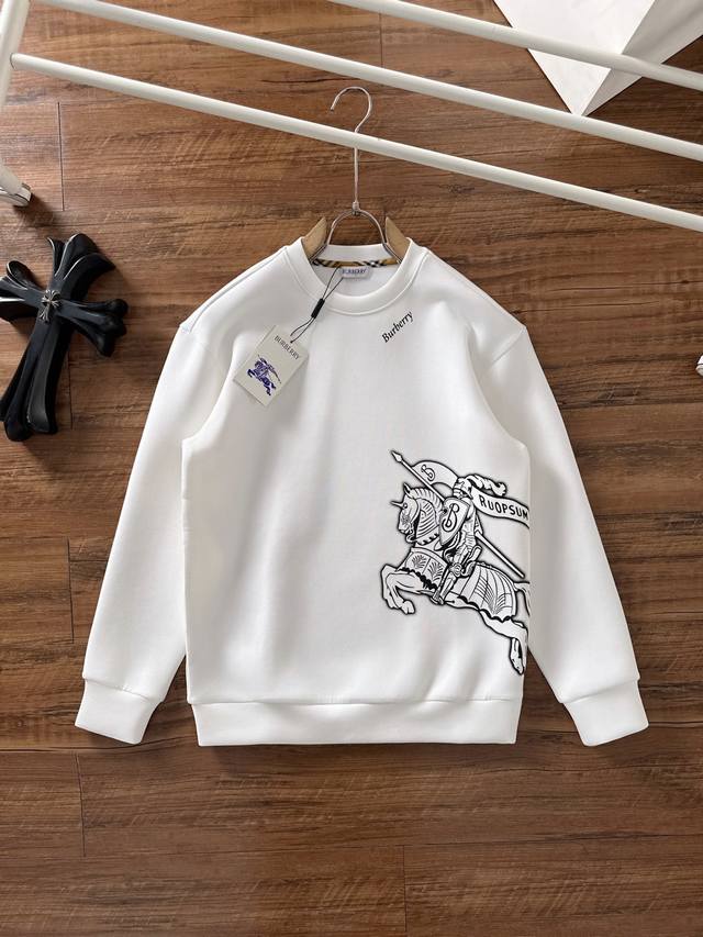 Burberry New 2025 Autumn/Winter 3D Printed Pullover Space Cotton Sweatshirt Hig