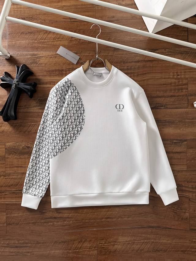 Dior New 2025 Fall/Winter Men's Letter Logo Pullover Space Cotton Sweatshirt. C
