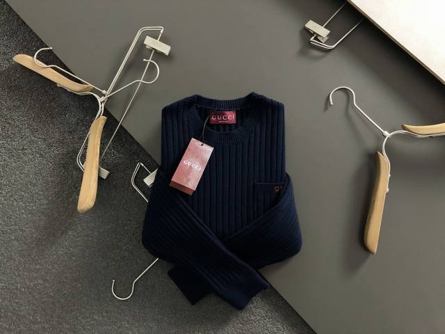 Gucc Fit Size S-XL 2025 Autumn/Winter Trendy Crew Neck Wool Sweater. Featuring e