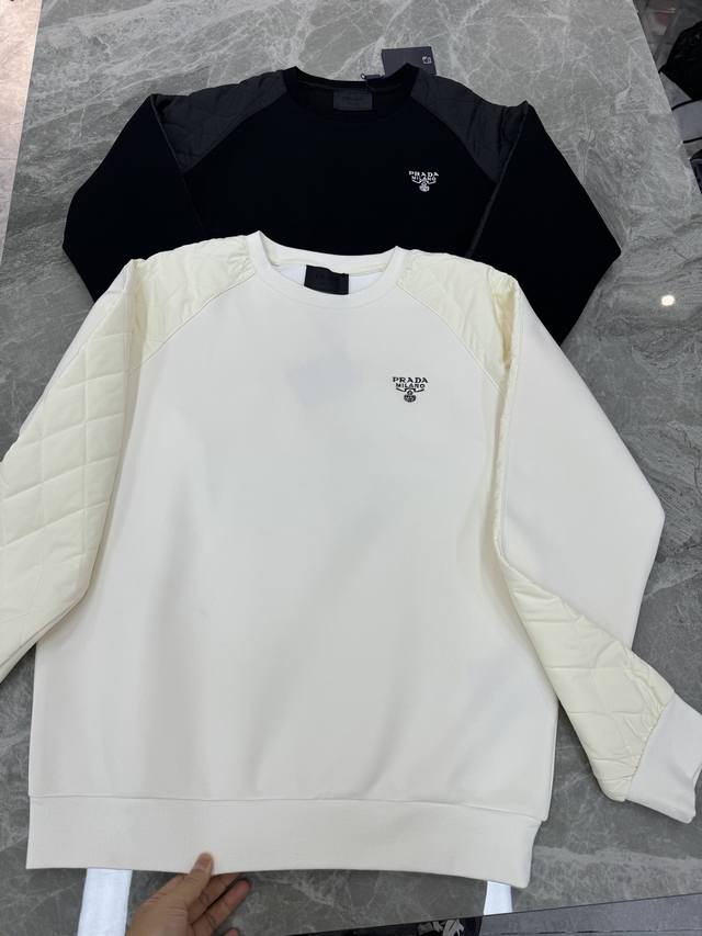 Prada 25S New Arrival Recommendation. Unisex Patchwork Trendy Sweatshirt. This