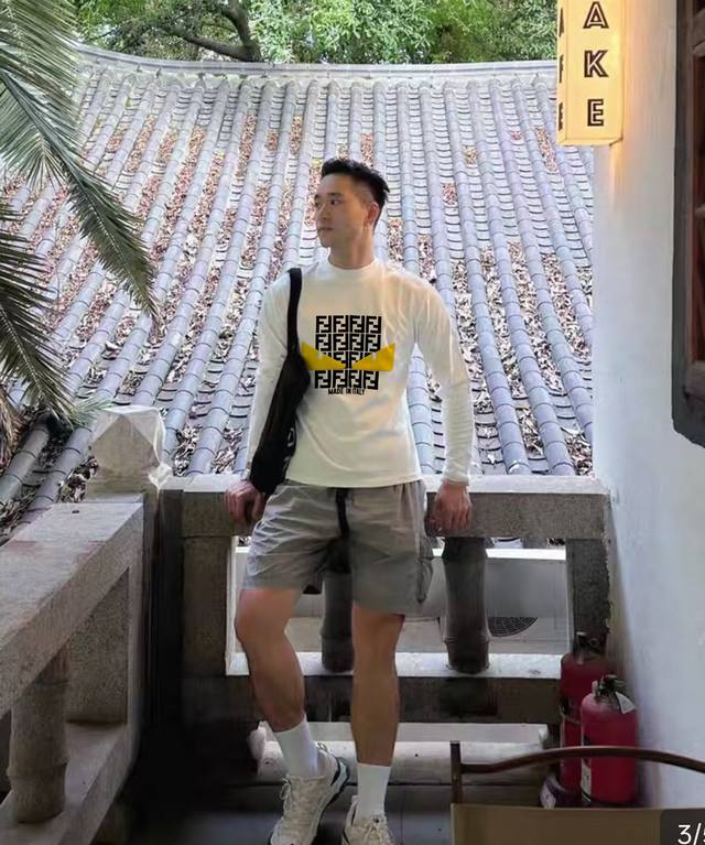 Fendi 25S New Modal Long-Sleeve T-Shirt with 3D Monster Heat Transfer Print on t