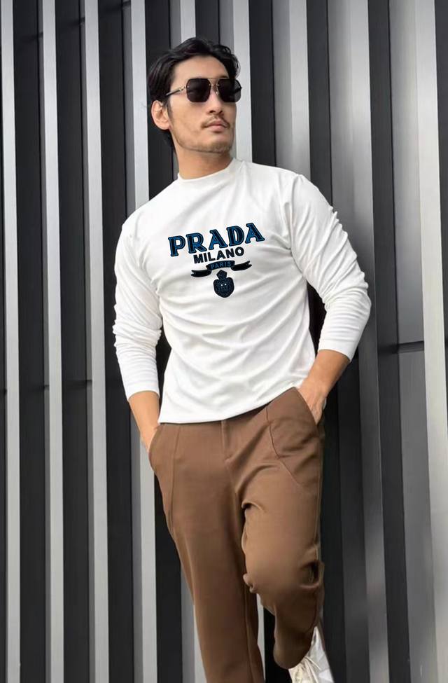 Prada * 25S New Modal Long-Sleeve T-Shirt - Classic Recommendation. Features de
