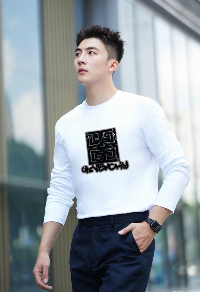 Givenchy 25S New Modal Long-Sleeve T-Shirt, 300G Skin-Friendly Modal Fabric. So