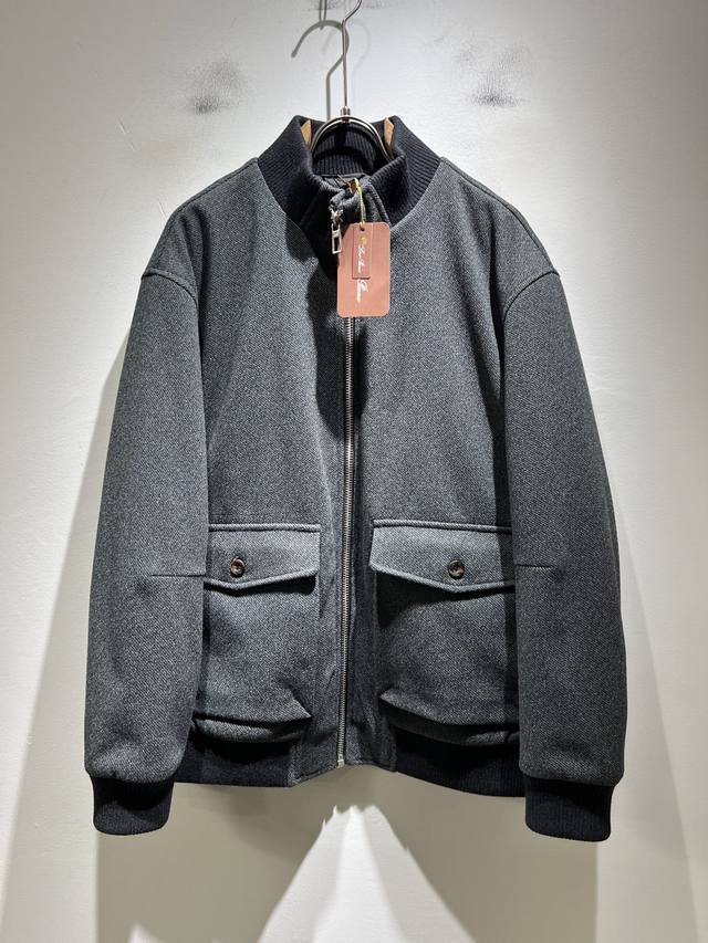 Loro Piana 2025 Autumn/Winter New Unisex Wool Down Jacket, featuring an embroide