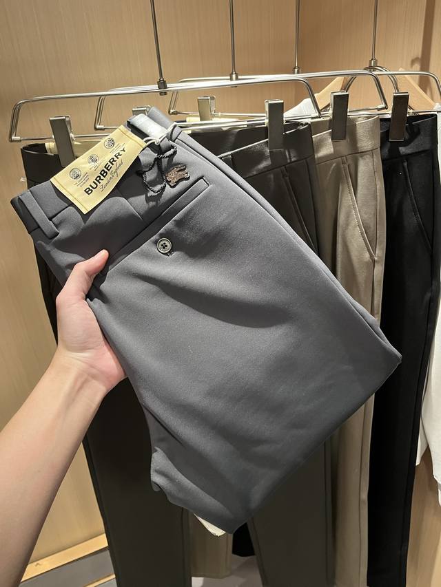 Burber*Y 2025 Autumn/Winter Men's Casual Trousers, classic basic straight-leg tr