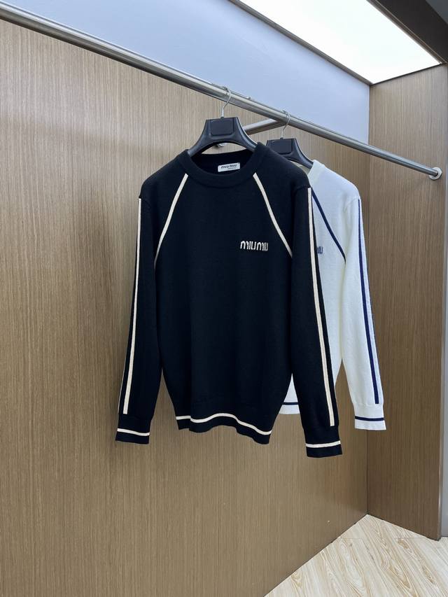 Miu Fw Autumn/Winter New Arrival - Fashionable Classic Basic Jacquard Color-Bloc