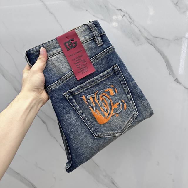 Dg* Dolce & Gabbana high-end custom-made, 2025 early spring latest denim jeans,