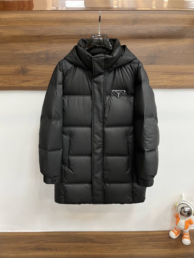 Featured Prada 2025 latest fashion designer down jacket, Prada hooded long down