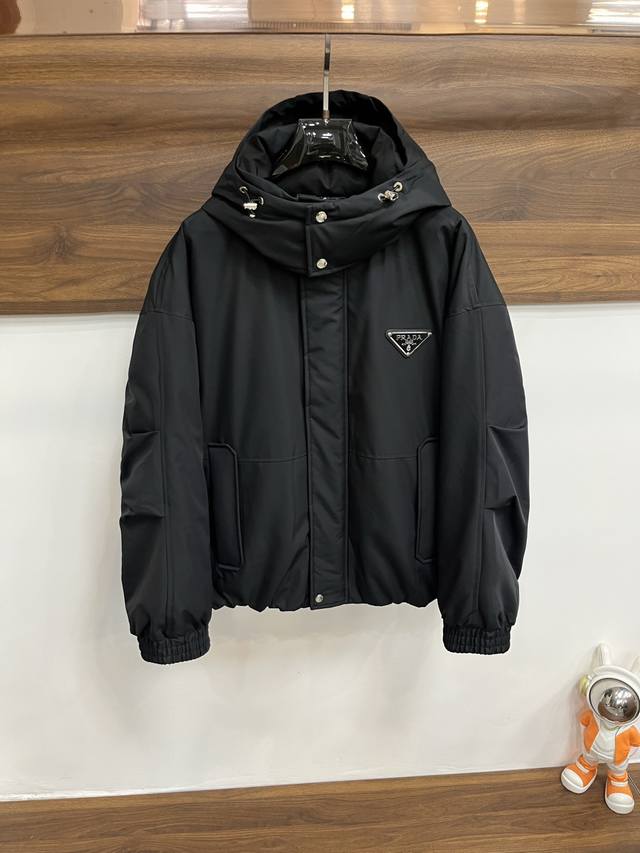 Featured Prada 2025 latest fashion designer down jacket, Prada hooded down jack