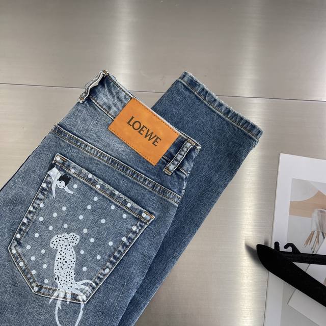 Autumn/Winter - Loew 25Ss New Printed Denim Jeans A super stylish pair of jeans