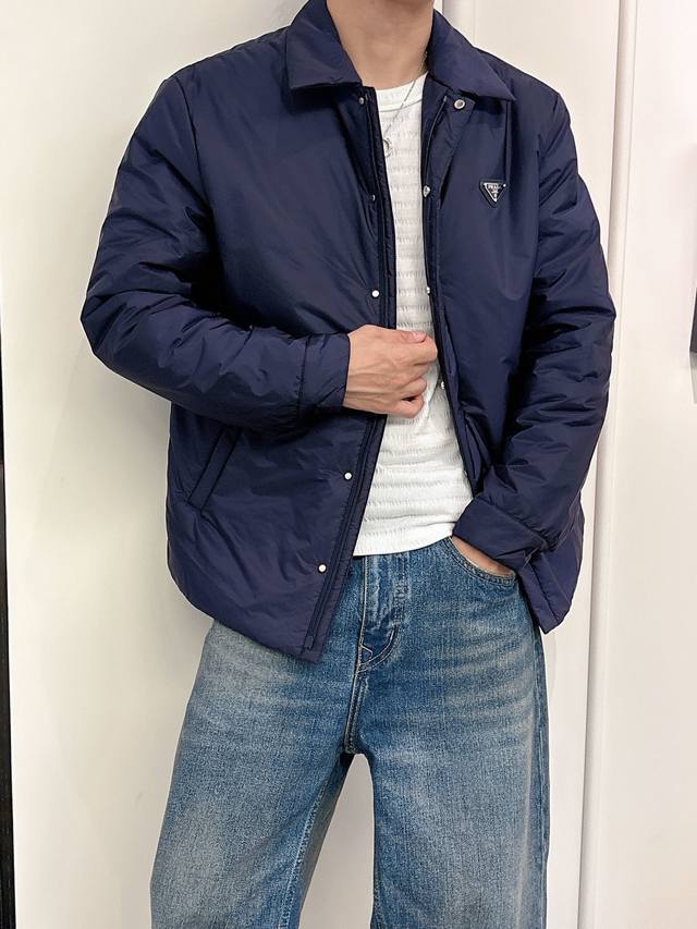 Blue cotton-padded jacket top picture Jb16 DDD