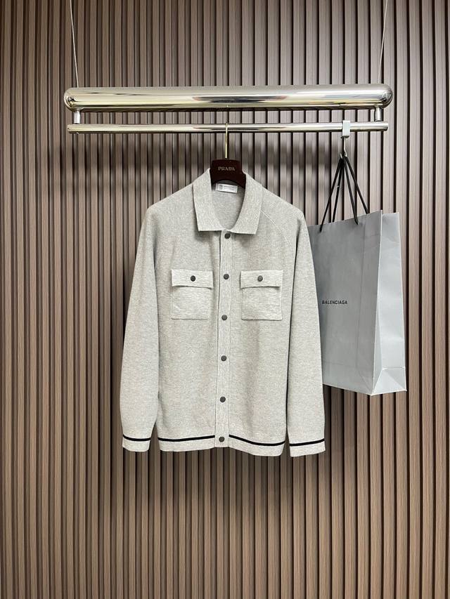 Brunellocucinelli 2025 Autumn/Winter New Arrival - Collared Knit Cardigan. A cla