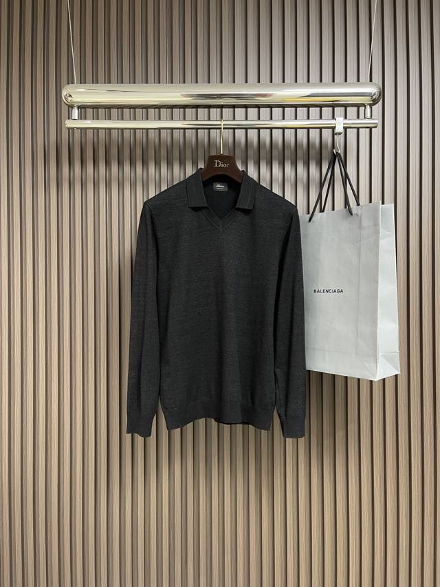 Brioni's new Fall/Winter collared long-sleeved wool sweater. A classic piece of