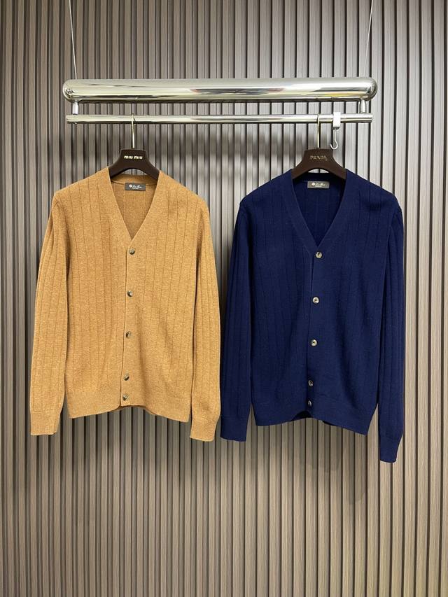 Lp Loro piano 2025Ss Autumn/Winter New Knitted V-Neck Cardigan Sweater. A classi