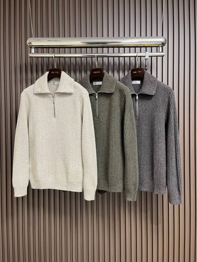 Bc Autumn/Winter New Half-Zipped Knit Sweater. A classic design with a stunning