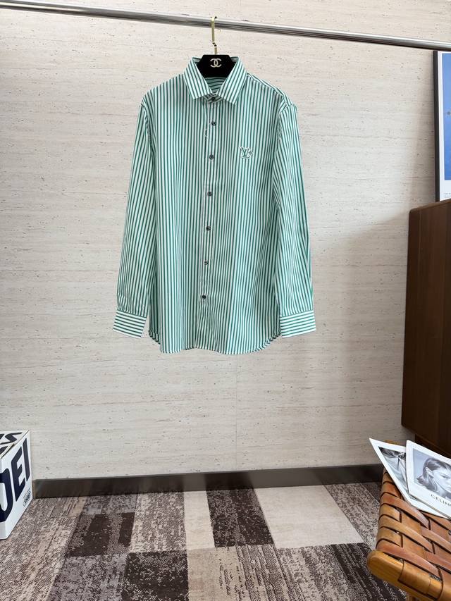 Lv25Ss Early Autumn Men's Striped Long-Sleeve Shirt... Made with high-density, s