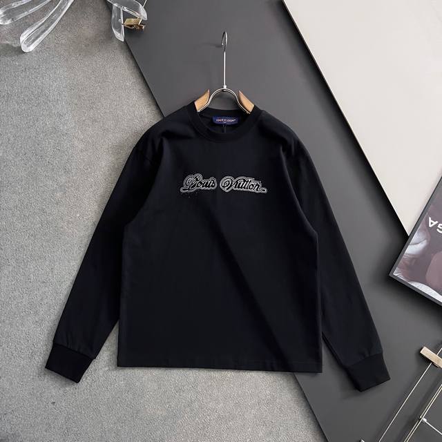 LV*, 2025 Autumn/Winter Long-Sleeve T-Shirt, Fashionable Casual Round Neck Long-