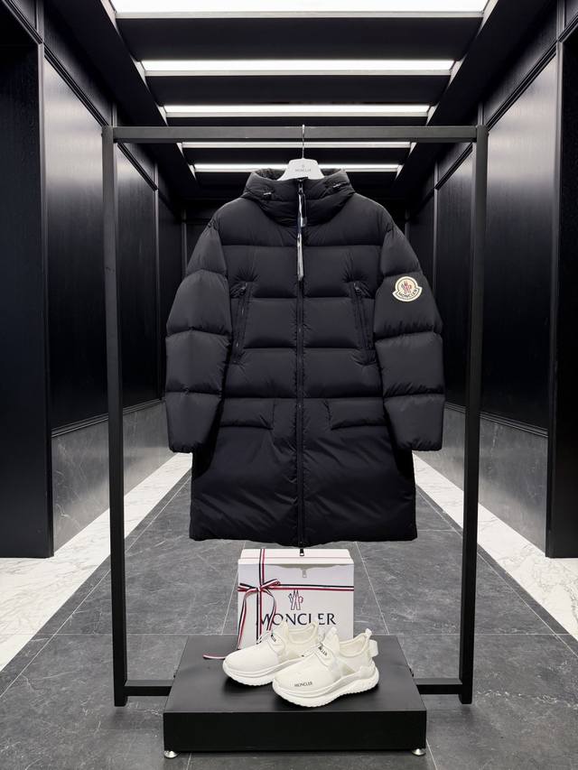 Premium Moncler Bosona Mid-Length Large Felt Badge Down Jacket. A top-selling i
