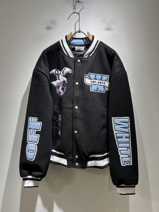 Off White 2025 Autumn/Winter New Men's Baseball Jacket, Italian factory order, a