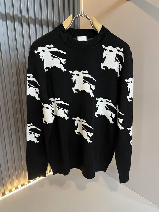 Bur*Erry 2025 Autumn/Winter New Knitted Wool Sweater, featuring classic brand de