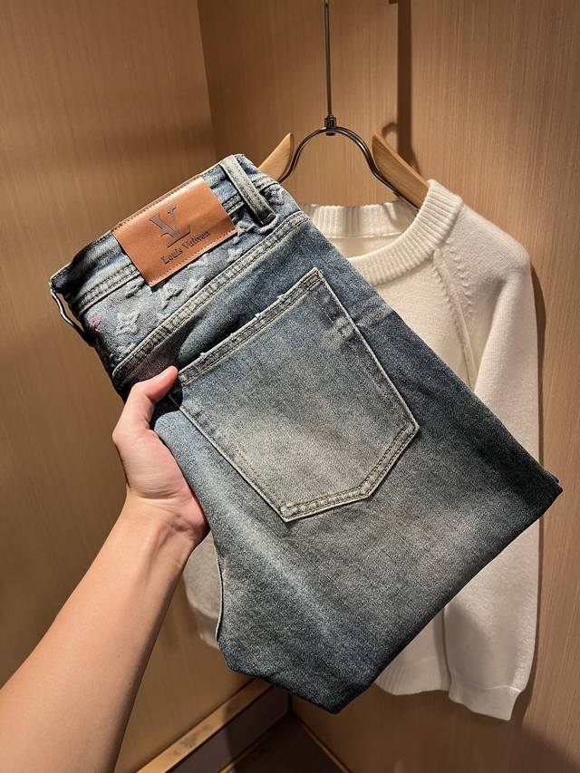Louis Vuitto 2025 Autumn/Winter New Men's Classic Washed Slim Straight Leg Jeans