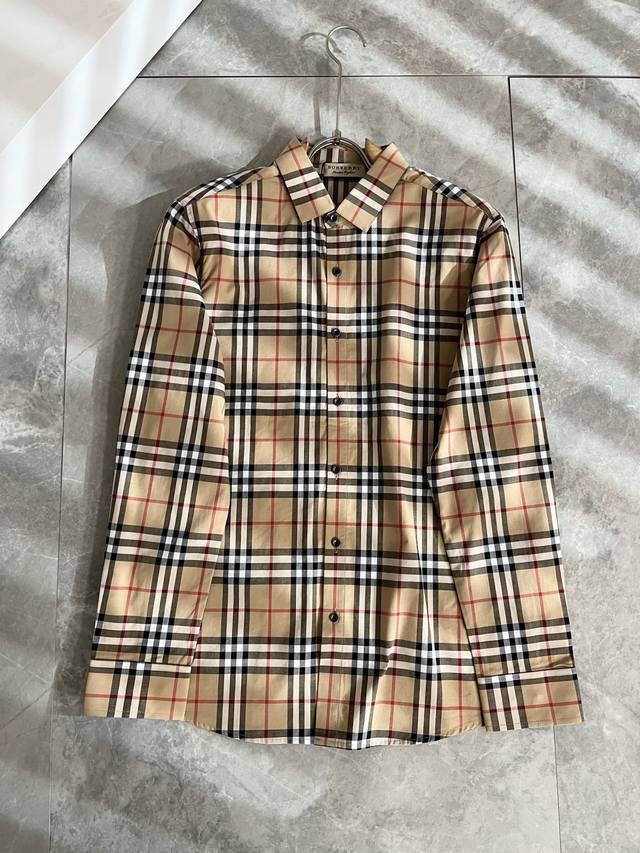 Bur*Erry 2025 Autumn New Men's Plaid Shirt, featuring the brand's latest design