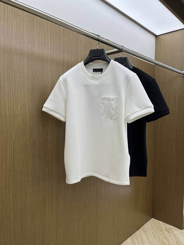 Lv 2025 Autumn/Winter Crew Neck Embroidered Short-Sleeve T-Shirt Base Layer. The
