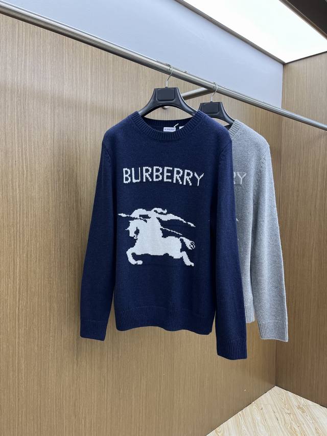 Autumn/Winter Bbr Horse Logo Couple Crew Neck Knit Sweater This sweater is made