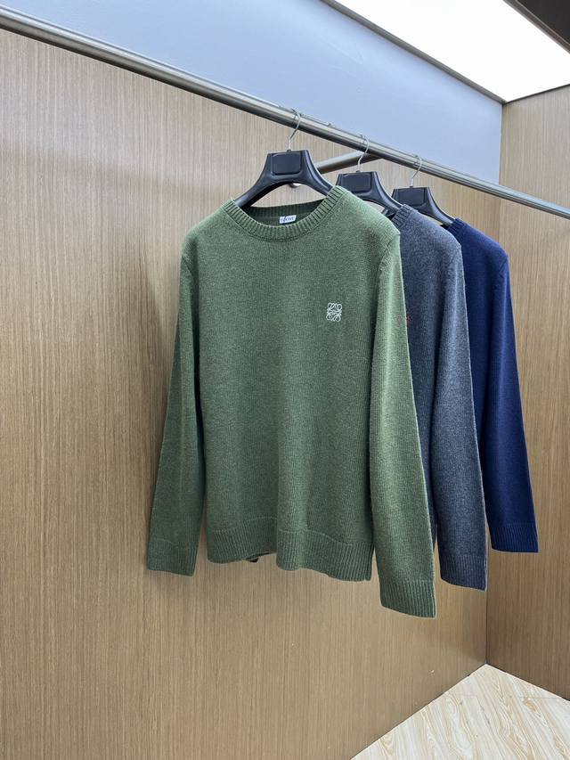 Autumn/Winter Loe Fwloewe Embroidered Wool Crew Neck Knit Sweater This turtlene