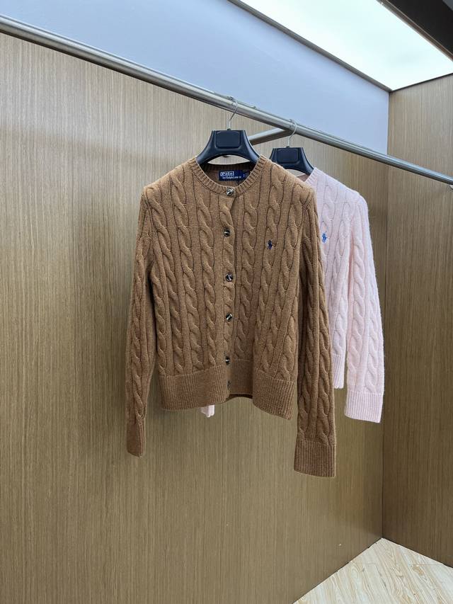 Autumn/Winter Women's Ralph Lauren Cable Knit Pony Embroidered Cardigan. This w