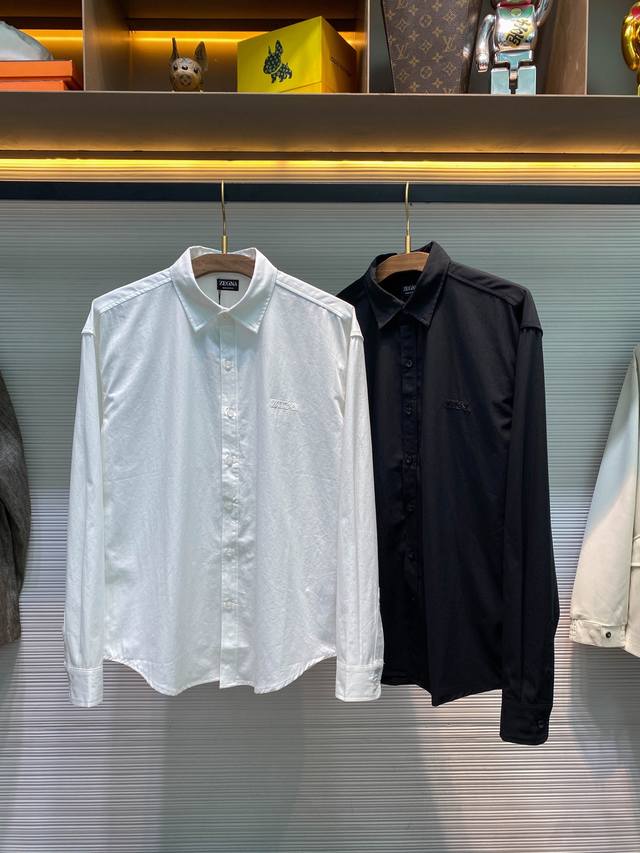 Ez25Fw Autumn/Winter New High-Density Twill Cotton Collared Shirt, Men's 3D Rubb