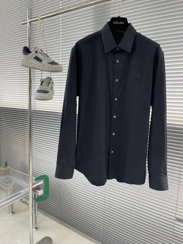 Autumn/Winter -Bbr Branded Horse Embroidery Details Poplin Shirt with Exposed B