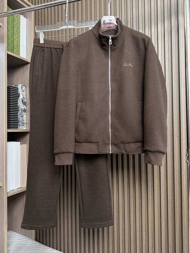 Dark brown top and pants~ Bc's 25Fw Autumn/Winter New Style Stand Collar Set. M