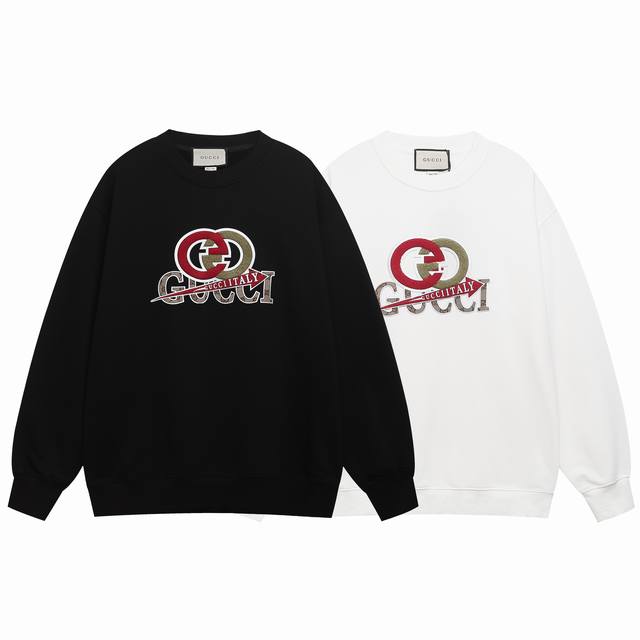 7801# Autumn/Winter 320g Terry Cloth Sweatshirt, High Fit Design, Gucci Embossed