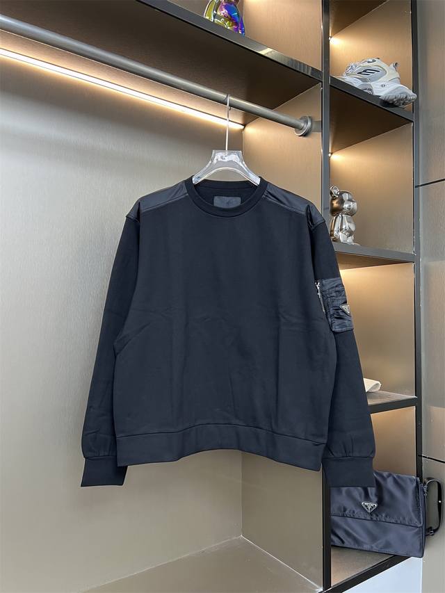 8330# Prada 25 New Cotton Fleece Micro-Stretch Fabric with Recycled Nylon Patchw