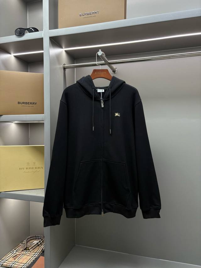 Cross-stitch Equestrian Rider Logo Cotton Hooded Zip-Up Sweatshirt Burberry's t