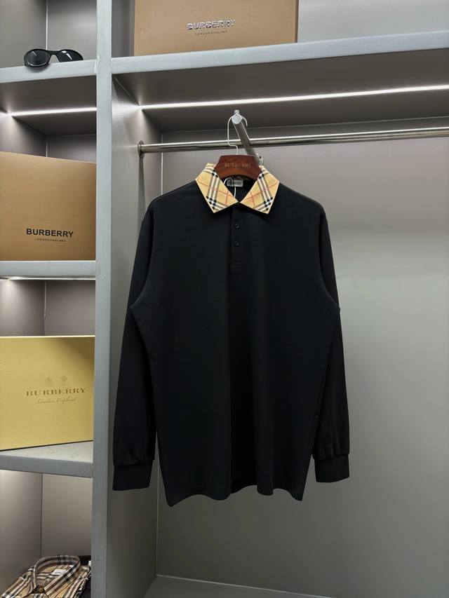 Cotton Polo Shirt with Small Check Collar Burberry's top-selling item, a treasu