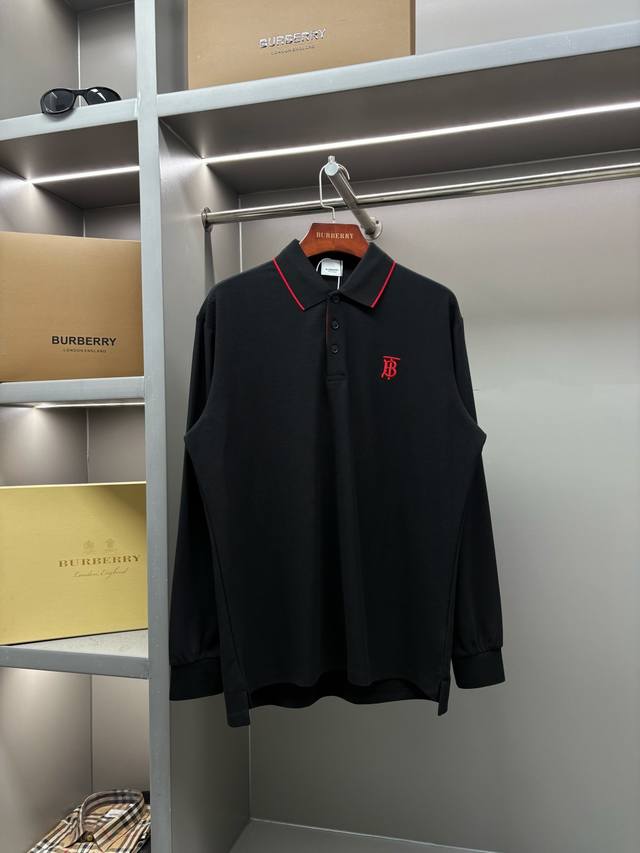 Identical Striped Open-front Pique Cotton Long-Sleeve Polo Shirt DDD's latest ho