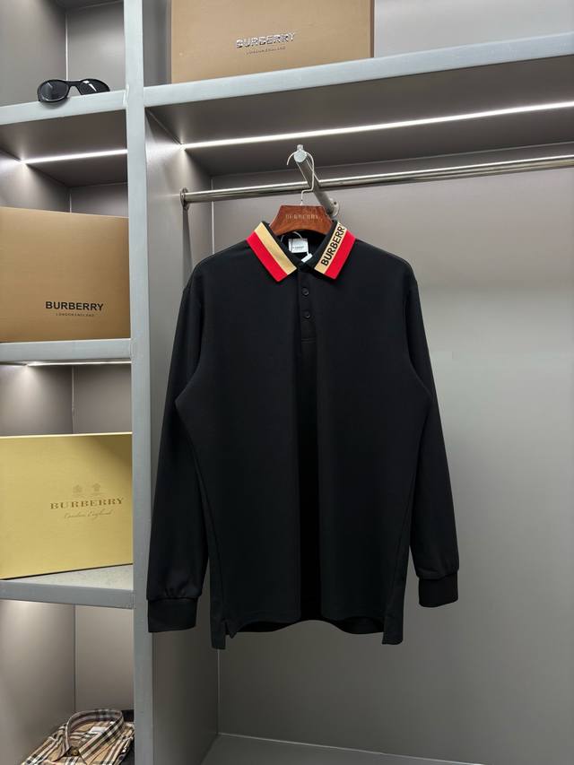 Logo-decorated pique mesh cotton long-sleeved polo shirt Burberry's top-selling