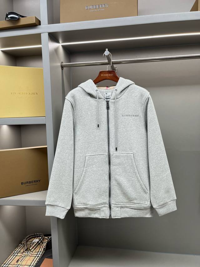 Vintage Check Pattern Embroidered Cotton Hooded Sweatshirt Jacket Burr's top-se