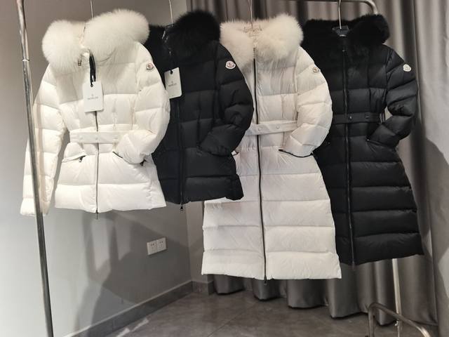 Short and long styles, high-quality Guangzhou Moncler, white and black with fox