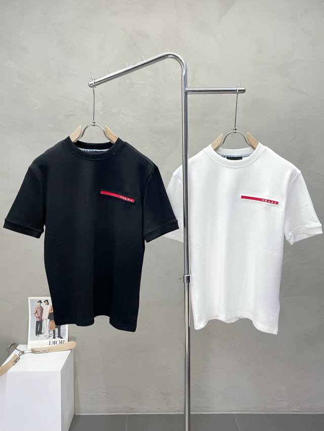 Prada Exclusive New Original Men's Casual Short-Sleeve T-Shirt, High-End Custom